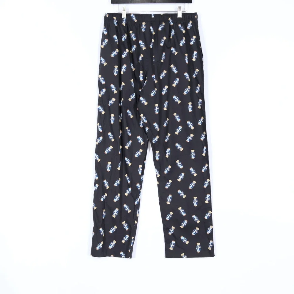 Polo Ralph Lauren Pajama Set Mens L White Black Bear Graphic Preppy $99 NWD